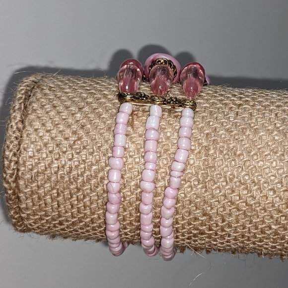 Pink Stone & Bead Bracelets Set - Picture 5 of 16